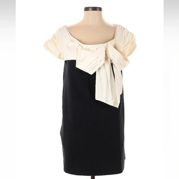 Anthropologie Maeve Black & White Colorblocked Shift Mini Dress Size S Small NWT - Picture 4 of 9